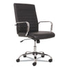 Sadie™ 5-Eleven Mid-Back Executive Chair, Supports Up to 250 lb, 17.1" to 20" Seat Height, Black Seat/Back, Chrome Base Office Chairs - Office Ready
