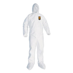 KleenGuard™ A35 Liquid & Particle Protection Coveralls, Zipper Front, Hooded, Elastic Wrists and Ankles, 2X-Large, White, 25/Carton
