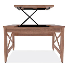 Alera® Sit-to-Stand Table Desk, 47.25" x 23.63" x 29.5" to 43.75", Modern Walnut