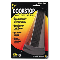 Master Caster® Giant Foot® Doorstop, No-Slip Rubber Wedge, 3.5w x 6.75d x 2h, Brown