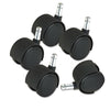 Master Caster® Deluxe Casters, Nylon, B and K Stems, 110 lbs/Caster, 5/Set Casters & Glides-Office Furniture Casters - Office Ready