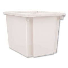 HON® Flagship® Storage Bins, 3 Sections, 12.75" x 16" x 12", Translucent White