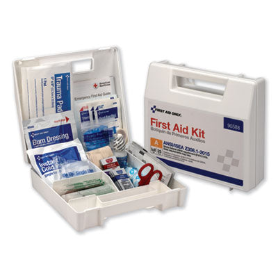 First Aid Only™ Bulk ANSI 2015 Compliant First Aid Kit, 89 Pieces, Plastic Case First Aid Kits-Commercial Kit - Office Ready