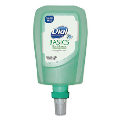 Dial® Professional Basics Hypoallergenic Foaming Hand Wash Refill for FIT Touch Free Dispenser, Honeysuckle, 1 L, 3/Carton Personal Soaps-Foam Refill - Office Ready