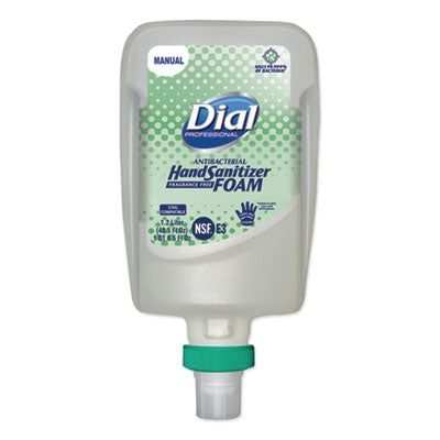 Dial® Professional Antibacterial Foaming Hand Sanitizer Refill for FIT Manual Dispenser, 1.2 L Bottle, Fragrance-Free, 3/Carton Hand Sanitizer Refills, Moisturizing Foam - Office Ready