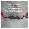 KleenGuard™ Nemesis* Safety Glasses, Black Frame, Smoke Lens Wraparound Safety Glasses - Office Ready