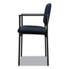 HON® VL616 Stacking Guest Chair with Arms, Fabric Upholstery, 23.25" x 21" x 32.75", Navy Seat, Navy Back, Black Base Guest & Reception Chairs - Office Ready