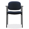 HON® VL616 Stacking Guest Chair with Arms, Fabric Upholstery, 23.25" x 21" x 32.75", Navy Seat, Navy Back, Black Base Guest & Reception Chairs - Office Ready