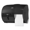 Tork® Twin Bath Tissue Roll Dispenser for OptiCore®, 11.06 x 7.18 x 8.81, Black Mini-Jumbo Roll, Twin Toilet Paper Dispensers - Office Ready