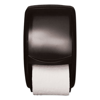 Tork® Twin Standard Roll Bath Tissue Dispenser, Plastic, 7.5 x 7 x 12.75, Smoke Toilet Paper Dispensers-Mini-Jumbo Roll, Twin - Office Ready