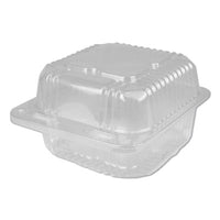Durable Packaging Plastic Clear Hinged Containers, 28 oz, 6.13 x 6.5 x 3.25, Clear, 500/Carton Takeout Food Containers - Office Ready