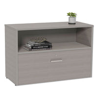 Linea Italia® Urban Series Low File Cabinet Credenza, Bottom Pedestal, 35.25w x 15.25d x 23.75h, Ash Credenza Desk Shells - Office Ready