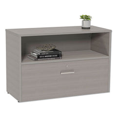 Linea Italia® Urban Series Low File Cabinet Credenza, Bottom Pedestal, 35.25w x 15.25d x 23.75h, Ash