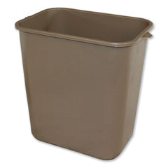 Impact® Soft-Sided Wastebasket, Rectangular, Polyethylene, 28 qt, Beige