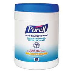 PURELL® Hand Sanitizing Wipes, 6.75 x 6, Fresh Citrus, White, 270/Canister, 6 Canisters/Carton