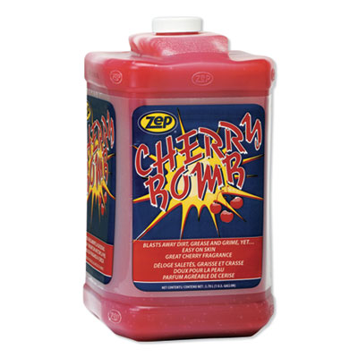 Zep® Cherry Bomb Hand Cleaner, Cherry Scent, 1 gal Bottle Cream Soap Refills, Pumice/Scrubber - Office Ready