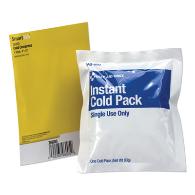 First Aid Only™ Instant Cold Compress, 4 x 5 Hot & Cold Pads/Packs-Use Once Cold Pack - Office Ready