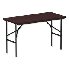 Alera® Rectangular Wood Folding Table, Rectangular, 48w x 23.88d x 29h, Mahogany