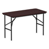 Alera® Rectangular Wood Folding Table, Rectangular, 48w x 23.88d x 29h, Mahogany Tables-Folding & Utility Tables - Office Ready