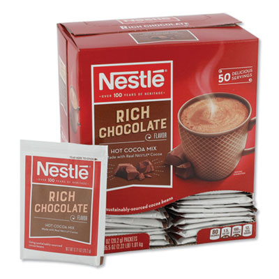 Nestlé® Hot Cocoa Mix, Rich Chocolate, .71oz, 50/Box Beverages-Hot Cocoa - Office Ready