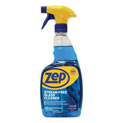 Zep Commercial® Streak-Free Glass Cleaner, Pleasant Scent, 32 oz Spray Bottle Cleaners & Detergents-Glass Cleaner - Office Ready