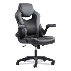 Sadie™ 9-One-One High-Back Racing Style Chair with Flip-Up Arms, Supports Up to 225 lb, Black Seat, Gray Back, Black Base
