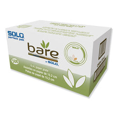 Dart® Bare® Eco-Forward® Paper Dinnerware Perfect Pak®, Plate, 6" dia, Green/Tan, 125/Pack, 4 Packs/Carton