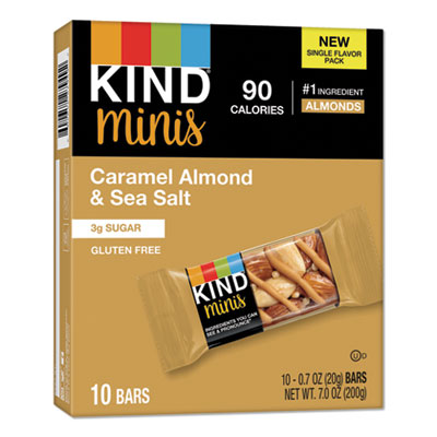 KIND Minis, Caramel Almond Nuts/Sea Salt, 0.7 oz, 10/Pack Food-Nutrition Bar - Office Ready
