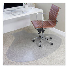 ES Robbins® EverLife® All Day Support Chair Mat For Medium Pile Carpet, Contour,  66 x 60, Clear
