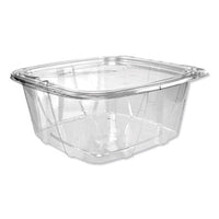 Dart® ClearPac® SafeSeal™ Tamper-Resistant, Tamper-Evident Containers, Flat Lid, 64 oz, 8.1 x 7.8 x 3.3, Clear, Plastic, 100/Bag, 2 Bags/CT Takeout Food Containers - Office Ready