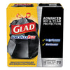 Glad® ForceFlexPlus™ Drawstring Large Trash Bags, 30 gal, 1.05 mil, 30" x 32", Black, 70/Box Bags-Tall Kitchen, Lawn & Leaf Bags - Office Ready