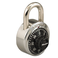 Master Lock® Combination Padlock, 1.87" Wide, Black/Silver