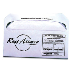 Impact® Rest Assured™ Seat Covers, 14.25 x 16.85, White, 250/Pack, 20 Packs/Carton