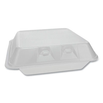 Pactiv Evergreen SmartLock® Foam Hinged Containers, Large, 3-Compartment, 9 x 9.25 x 3.25, White, 150/Carton Food Containers-Takeout Clamshell, Foam - Office Ready