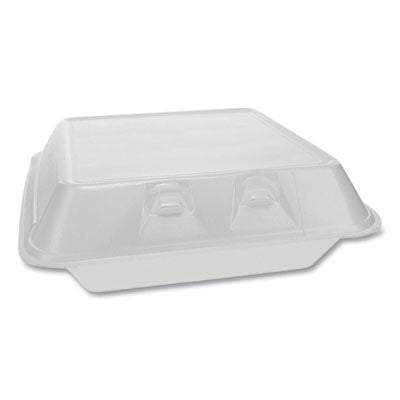 Pactiv Evergreen SmartLock® Foam Hinged Containers, Large, 9 x 9.13 x 3.25, White, 150/Carton Food Containers-Takeout Clamshell, Foam - Office Ready