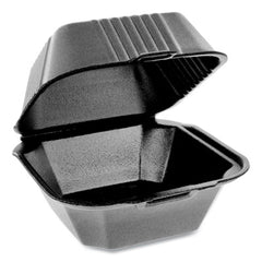 Pactiv Evergreen SmartLock® Foam Hinged Containers, Sandwich, 5.75 x 5.75 x 3.25, Black, 504/Carton