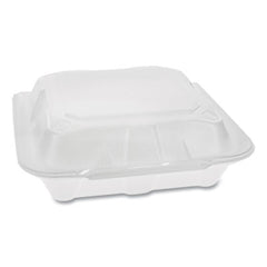 Pactiv Evergreen Foam Hinged Lid Containers, Dual Tab Lock Economy, 8.42 x 8.15 x 3, White, 150/Carton