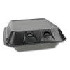 Pactiv Evergreen SmartLock® Foam Hinged Containers, Medium, 8 x 8.5 x 3, Black, 150/Carton Food Containers-Takeout Clamshell, Foam - Office Ready