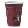 Dart® Solo® Paper Hot Drink Cups in Bistro® Design, 12 oz, Maroon, 50/Bag, 20 Bags/Carton Cups-Hot Drink, Paper - Office Ready