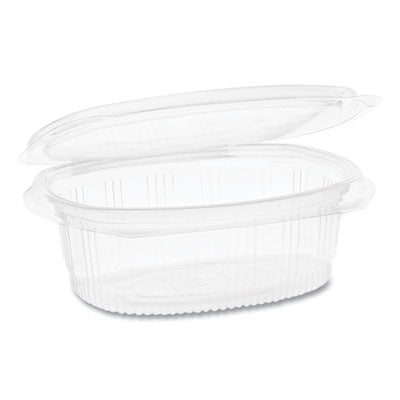 Pactiv Evergreen EarthChoice® PET Hinged Lid Deli Containers, 16 oz, 4.92 x 5.87 x 2.48, Clear, 200/Carton Food Containers-Takeout Clamshell, Plastic - Office Ready