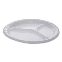 Pactiv Evergreen Laminated Foam Dinnerware, 3-Compartment Plate, 10.25