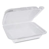 Pactiv Evergreen Foam Hinged Lid Containers, Dual Tab Lock Happy Face, 8 x 7.75 x 2.25, White, 200/Carton Food Containers-Takeout Clamshell, Foam - Office Ready