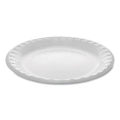 Pactiv Evergreen Laminated Foam Dinnerware, Plate, 8.88" dia, White, 500/Carton
