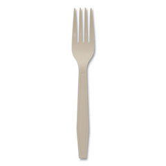 Pactiv Evergreen EarthChoice® PSM Cutlery, Heavyweight, Fork, 6.88", Tan, 1,000/Carton