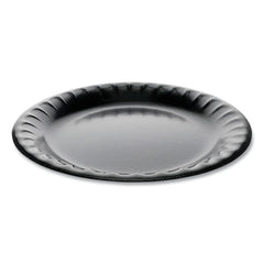 Pactiv Evergreen Laminated Foam Dinnerware, Plate, 9" dia, Black, 500/Carton