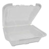 Pactiv Evergreen Foam Hinged Lid Containers, Dual Tab Lock, 8.42 x 8.15 x 3, White, 150/Carton Food Containers-Takeout Clamshell, Foam - Office Ready