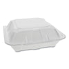 Pactiv Evergreen Foam Hinged Lid Containers, Dual Tab Lock, 9.13 x 9 x 3.25, White, 150/Carton Food Containers-Takeout Clamshell, Foam - Office Ready