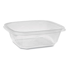 Pactiv Evergreen EarthChoice® Recycled PET Square Base Salad Containers, 32 oz, 7 x 7 x 2, Clear, 300/Carton