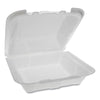 Pactiv Evergreen Foam Hinged Lid Containers, Dual Tab Lock, 9.13 x 9 x 3.25, White, 150/Carton Food Containers-Takeout Clamshell, Foam - Office Ready