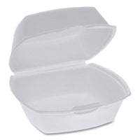 Pactiv Evergreen Foam Hinged Lid Containers, Single Tab Lock, 5.13 x 5.13 x 2.5, White, 500/Carton Food Containers-Takeout Clamshell, Foam - Office Ready